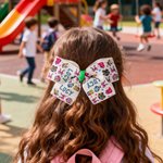 Personalized Cute Multicolor School Bus Pencil Design Hair Bow with Name Hair Accessory Back to School Birthday Gift for Girls