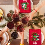 Servilleta reutilizable personalizada de 100% algodón con muñeco de nieve inicial y nombre decoración de mesa regalo de Navidad para la familia