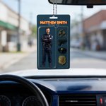 Henkilökohtainen valokuva 3D Effect Cartoon palomies poliisi akryyli avaimenperä osaston asema ja nimi Syntymäpäivälahja palomies poliisi