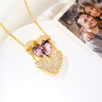 Personalized Heart-Shaped Photo Bright Shine Necklace Dainty Jewellery Birthday Anniversary Valentine's Day Gift for Woman Lover