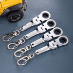 Henkilökohtainen 10mm räikkäavain Avaimenperä Kannettava avainrengas kaiverruksella Flex Head Mini Hardware Tool Mechanic DIY Workshop Accessory