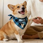 Personalised Multicolour Plaid Cartoon Soft Pet Bandana with Pet Name and Text Pet Wear Christmas Birthday Gift for Pet Owners Lovers