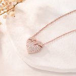 Personalized Heart-Shaped Photo Bright Shine Necklace Dainty Jewellery Birthday Anniversary Valentine's Day Gift for Woman Lover