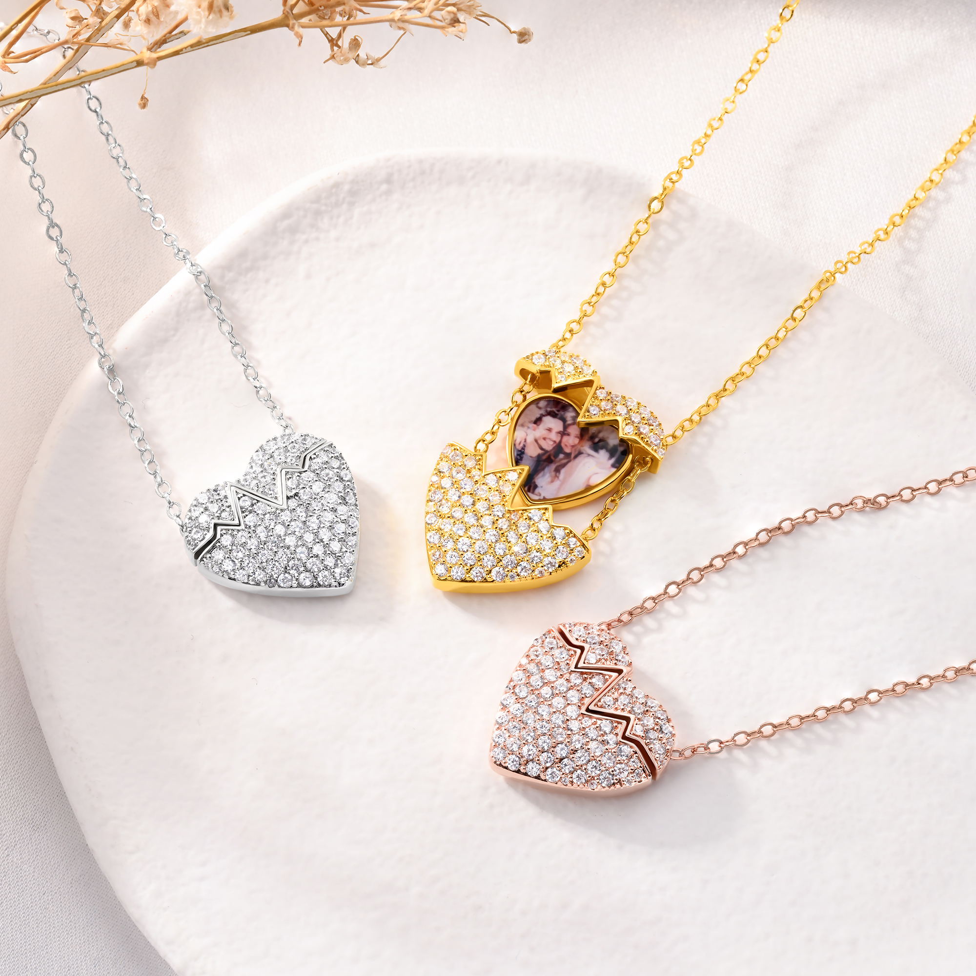 Collier de Zircon en forme de coeur personnalisé Collier de Zircon brillant Bijoux délicats Anniversaire Cadeau de Saint-Valentin pour les femmes