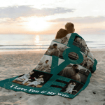 Personalized Love 10 Photos Soft Throw Blanket with Text Home Decor Valentine's Day Birthday Gift for Couple