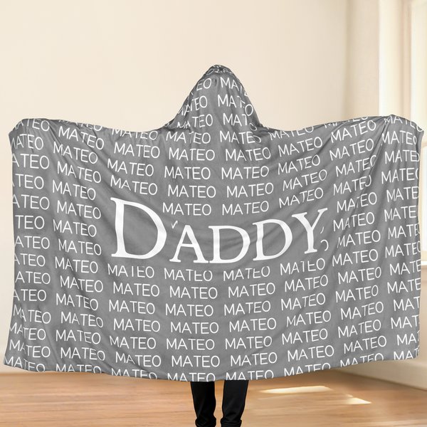 Personalized Soft Hooded Blanket with Names Birthday Christmas Gift for Grandma Mother