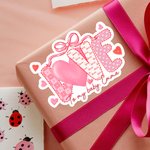 Personalisierte Liebe Bogen Herz rosa Aufkleber mit Text täglichen Gebrauch Valentinstag Geschenk für Freundin Ehefrau