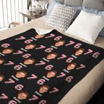 Personalized Six Seven 67 Meme Basketball Soccer Face Photo Soft Throw Blanket with Name Home Decor Birthday Gift for Friend Teenager