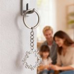 Personlig rund navnelapp nøkkelring Daglig bruk Veske dekorasjon Morsdag Familiejubileum gave til familien