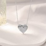Personalized Heart-Shaped Photo Bright Shine Necklace Dainty Jewellery Birthday Anniversary Valentine's Day Gift for Woman Lover