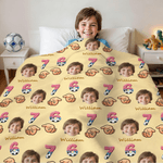Personalized Six Seven 67 Meme Basketball Soccer Face Photo Soft Throw Blanket with Name Home Decor Birthday Gift for Friend Teenager