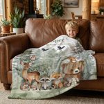 Personalisierte Aquarell Dschungel Tiere weiche Decke mit Namen und Text Home Decor Geburtstagsgeschenk für Kinder