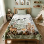 Personalisierte Aquarell Dschungel Tiere weiche Decke mit Namen und Text Home Decor Geburtstagsgeschenk für Kinder