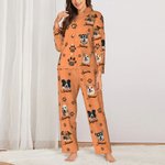 Pijama de manga larga personalizado con nombre y foto regalo para mujeres hombres y amantes de las mascotas