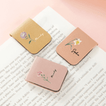 Personlig Födelseblomma Flerfärgad PU läder Magnetiskt bokmärkesklämma med namn Daglig användning Födelsedagspresent för läsentusiaster Bokmalar