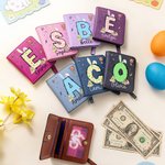 Personalised Easter Bunny Ears Initial PU Leather Wallet with Name Easter Gift for Girls