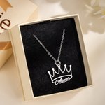 Personalized Crown Name Necklace Dainty Jewelry Birthday Anniversary Valentine's Day Mother's Day Gift for Women