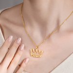 Personalized Crown Name Necklace Dainty Jewelry Birthday Anniversary Valentine's Day Mother's Day Gift for Women
