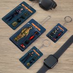 Henkilökohtainen valokuva 3D Effect Cartoon palomies poliisi akryyli avaimenperä osaston asema ja nimi Syntymäpäivälahja palomies poliisi