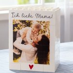 Personalisierter Stiftbecher aus Bausteinen mit Fotodruck und Text Schreibtischdeko großes Fassungsvermögen Geburtstag Geschenk für Freunde Familie