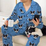 Pijama de manga larga personalizado con nombre y foto regalo para mujeres hombres y amantes de las mascotas