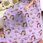 Personalized Six Seven 67 Meme Basketball Soccer Face Photo Soft Throw Blanket with Name Home Decor Birthday Gift for Friend Teenager