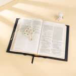 Personalised Cross Floral Monogram PU Leather Bible Book Cover Case with Name Bible Study Supplies Christmas Religious Gift for Christian