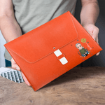 Personalized Cartoon Character Birth Flower PU Leather File Folder Briefcase with Name Business Trip Supplies Birthday Gift for Bookworms Family