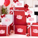 Personalisierte Liebe Bogen Herz rosa Aufkleber mit Text täglichen Gebrauch Valentinstag Geschenk für Freundin Ehefrau