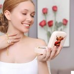 Personalized Cute Love Heart Highland Cow PU Leather Jewelry Box with Name Birthday Anniversary Valentine's Day Gift for Women