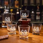 Personalized Engraved Horseshoes Horse Whiskey Decanter with Name Bar Accessory Birthday Gift for Men Whiskey Lovers