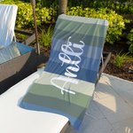 Personoitu värikäs raidallinen nopeasti kuivuva rantapyyhe täydellinen lahja perheelle ja ystäville