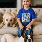 Personalized Paw Print Pet Photos Multicolor Kid Adult T-shirt Sweatshirt with Names and Initials Birthday Gift for Pet Lovers Owners