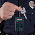 Henkilökohtainen valokuva 3D Effect Cartoon palomies poliisi akryyli avaimenperä osaston asema ja nimi Syntymäpäivälahja palomies poliisi