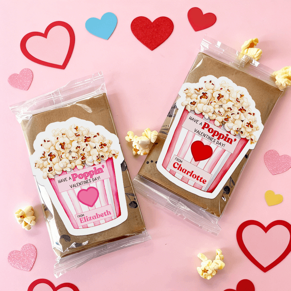 Personalised Have A Poppin Valentines Day Waterproof Stickers with Name Valentine's Day Gift for Couple