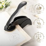 Personalized Career Emblem Book Embosser Hand Held Embosser Embossing Stamp with Name and Text Birthday Gift for Book Lovers Readers