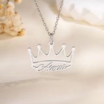 Personalized Crown Name Necklace Dainty Jewelry Birthday Anniversary Valentine's Day Mother's Day Gift for Women