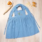 Personalised Birth Flower Embroidery Ruffle Princess Apron with Name and Adjustable Strap Birthday Housewarming Gift for Woman Gardener Cook