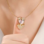 Personalized Heart-Shaped Photo Bright Shine Necklace Dainty Jewellery Birthday Anniversary Valentine's Day Gift for Woman Lover