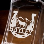 Personalized Engraved Horseshoes Horse Whiskey Decanter with Name Bar Accessory Birthday Gift for Men Whiskey Lovers