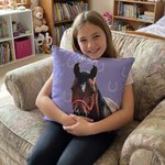Herradura Personalizada Cara de Caballo Foto Funda Almohada con Nombre Decoración de Hogar Cumpleaños Aniversario Regalo para Dueño de Caballo Amante