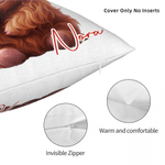 Personalized Cute Love Heart Highland Cow Soft Throw Pillow Cover with Name Home Decor Valentine's Day Birthday Gift for Family Friend Cow Lover