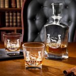 Personalized Engraved Horseshoes Horse Whiskey Decanter with Name Bar Accessory Birthday Gift for Men Whiskey Lovers