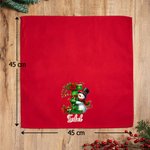 Servilleta reutilizable personalizada de 100% algodón con muñeco de nieve inicial y nombre decoración de mesa regalo de Navidad para la familia