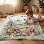 Personalisierte Aquarell Dschungel Tiere weiche Decke mit Namen und Text Home Decor Geburtstagsgeschenk für Kinder