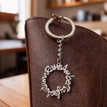 Personlig rund navnelapp nøkkelring Daglig bruk Veske dekorasjon Morsdag Familiejubileum gave til familien