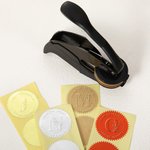 Personalized Floral Initial Library Book Embossing Stamp Black Hand-held Embosser with Storage Bag Birthday Book Club Gift for Bookworms Readers