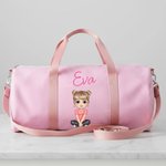 Bolsa de viaje grande personalizada con personaje de dibujos animados y nombre regalo de cumpleaños para niños y niñas