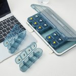 Personalized Sun Cloud Moon Design Food-Grade Detachable Weekly Pill Organizer Box with Text Get Well Soon Birthday Gift for Family Friends Patients