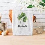 Toalla de cocina personalizada con nombre Lucky Shamrock Waffle Tea Towel St. Patrick's Day Gift for Family Friends